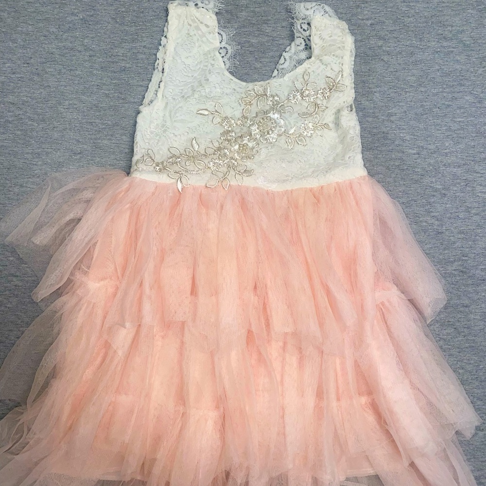 Ivory lace flower girl dress